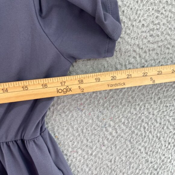 Shop Basic USA Dress Women Medium Gray Blouson Empire Surplice Short Sleeve NWT - Picture 8 of 11